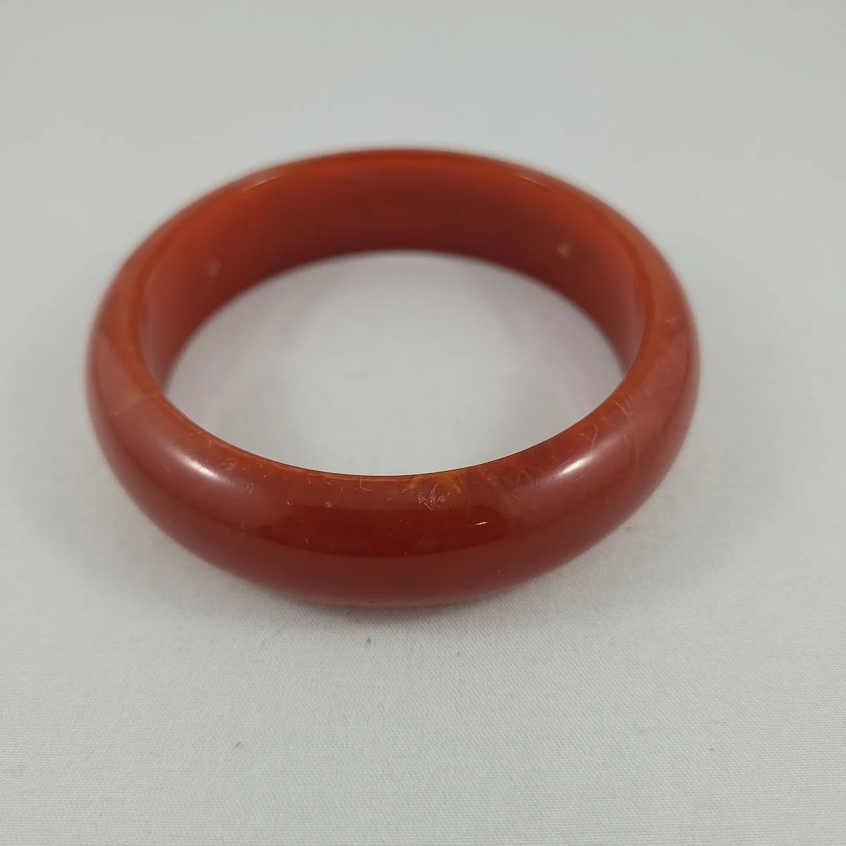 Oyonnax French Translucent Deep Caramel Seamless High Dome Rhodoid Bangle Bracelet.jpg (Copy)