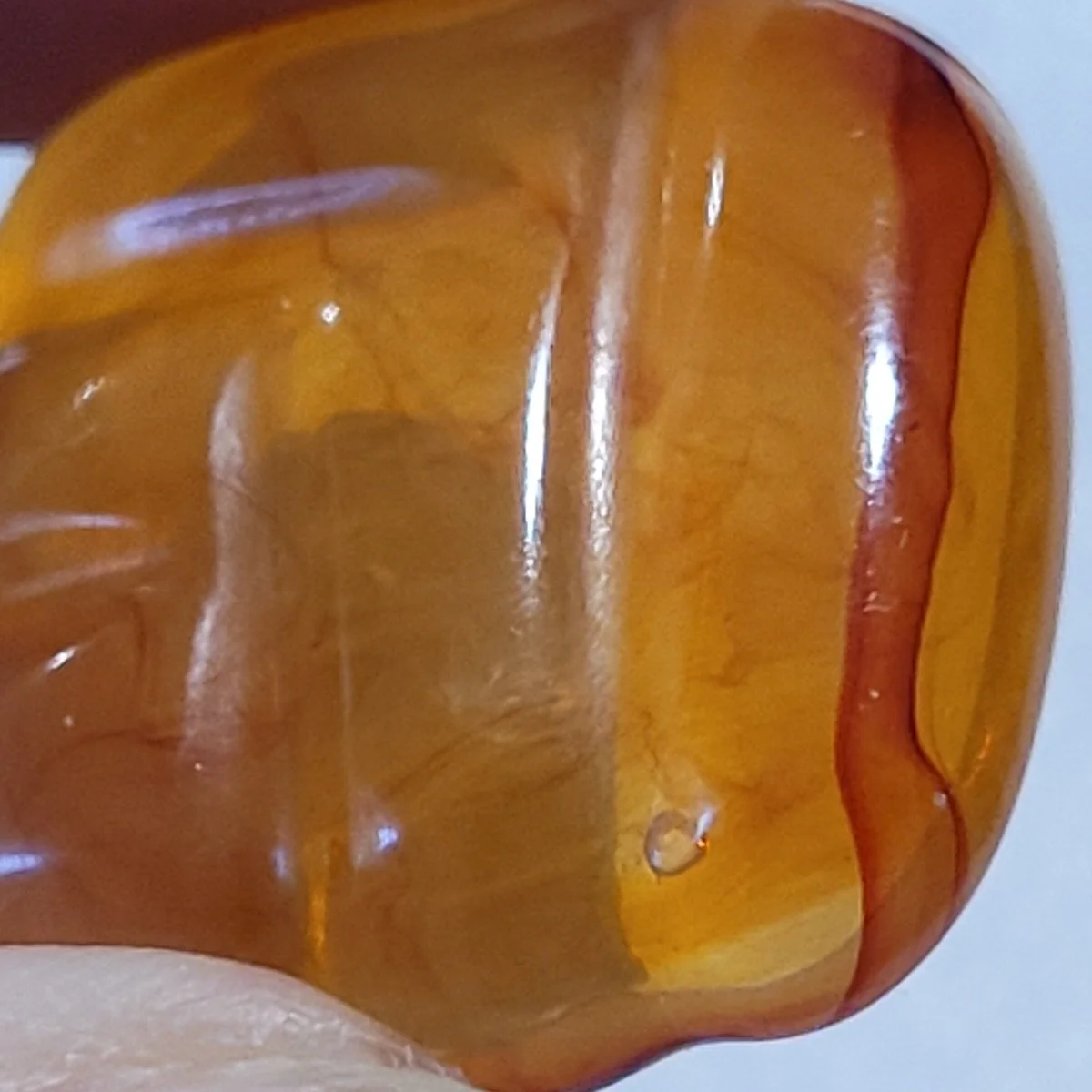 G Convert SA Oyonnax French Translucent Honey Amber Swirl Cushion Ribbon Rhodoid Pierced Earrings -11.jpg (Copy)