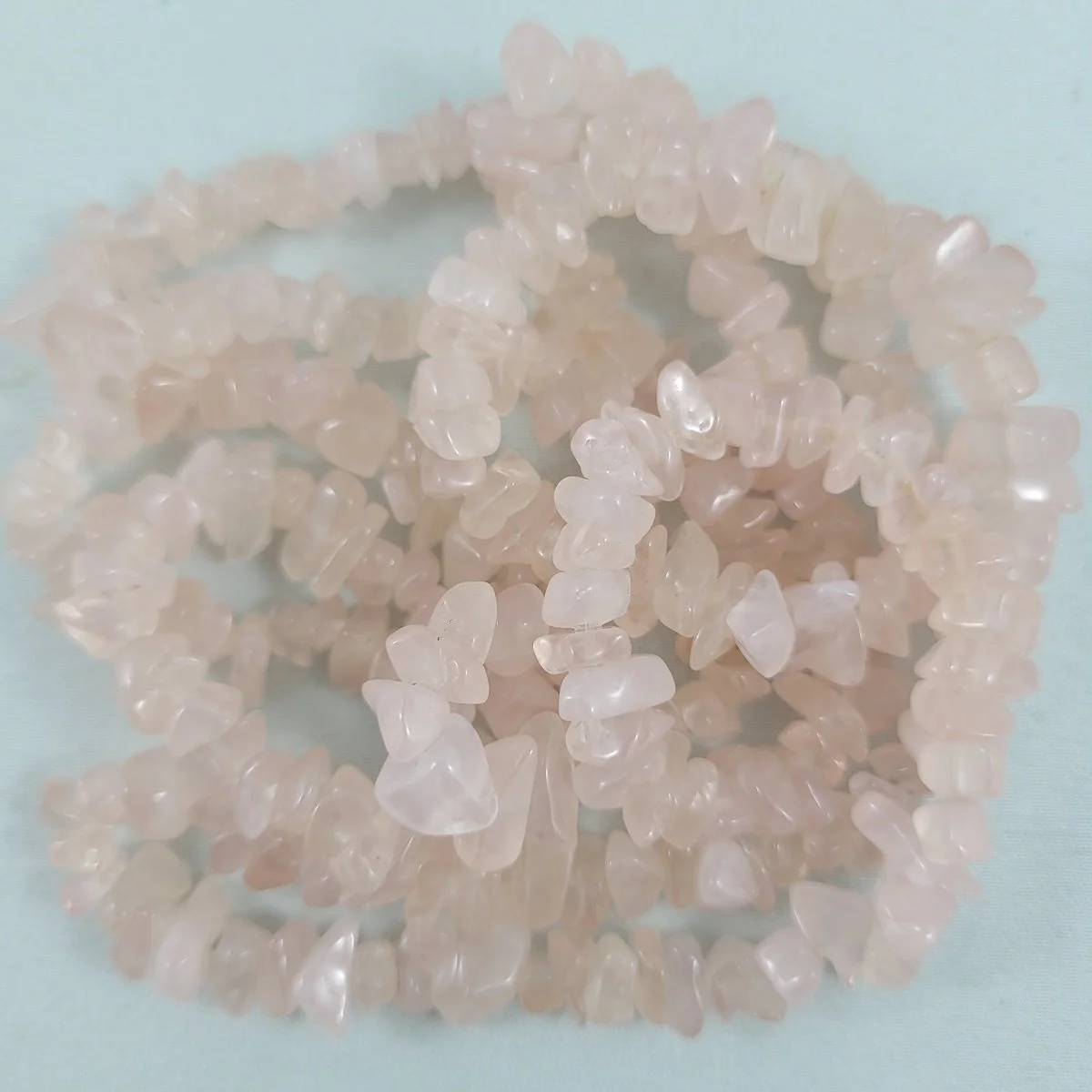Genuine Pink Rose Quartz Crystal Gemstone Stone Chip Bead Endless Rope Necklace -2.jpg