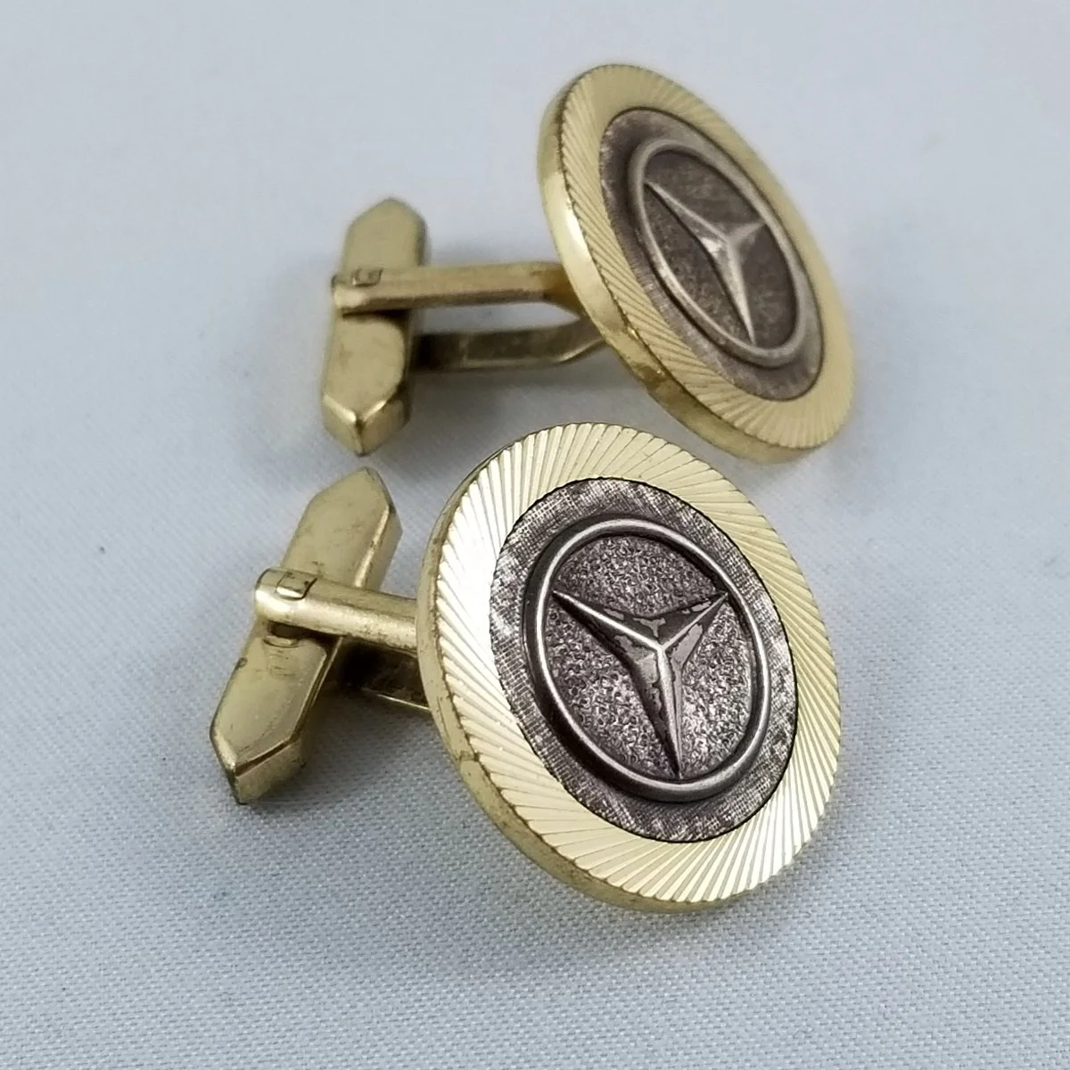 Mercedes-Benz 1960’s Fluted Sunburst Two-Tone “Whale-Tail” Cufflinks -1.jpg