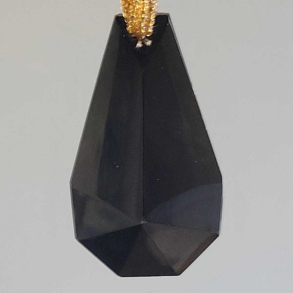 Gerda Lynggaard Monies Denmark Early Avant-Garde Multi-Strand Amber Jet Black Glass Gem Pendant Torsade Matinee Necklace -E.jpg