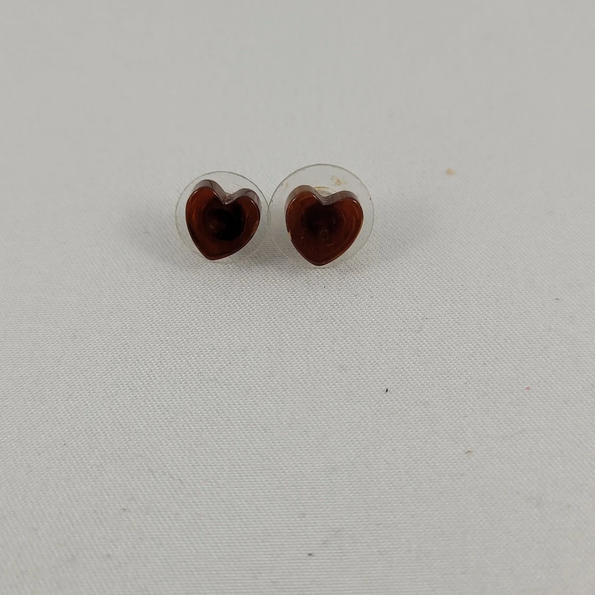 Faux Deep Red Amber Resin 7mm Heart Pierced Stud Earrings.jpg
