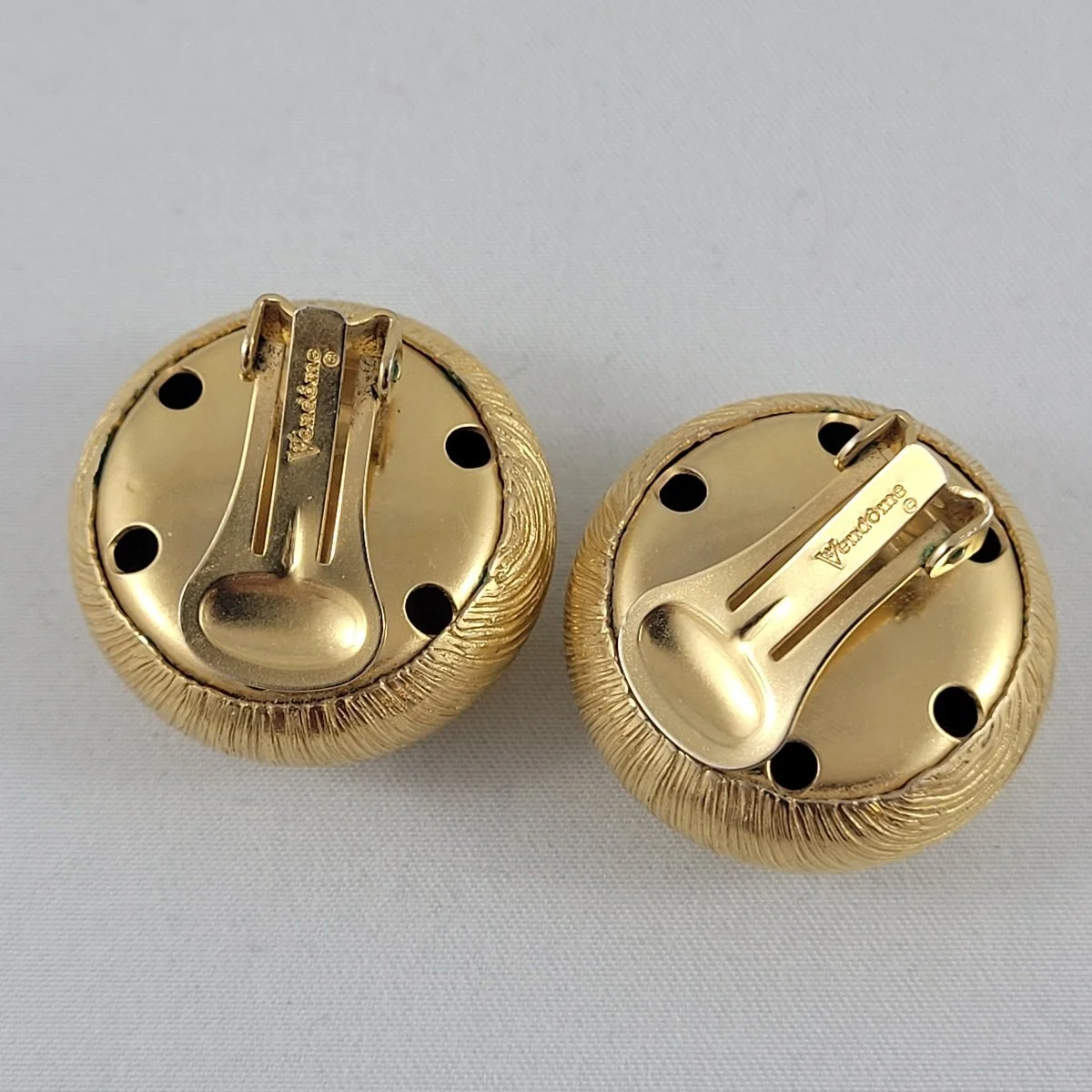 Vendome Brushed Gold Round Hollow Dome Clip Earrings -2.jpg (Copy)