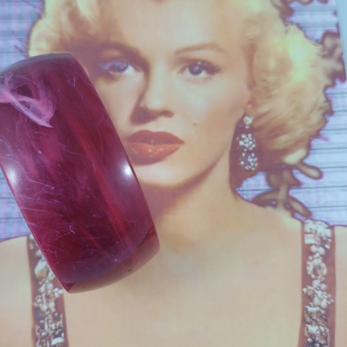 Oyonnax French Marbled Wine Milky Swirl Domed Translucent Rhodoid Bangle Bracelet -1.jpg (Copy)