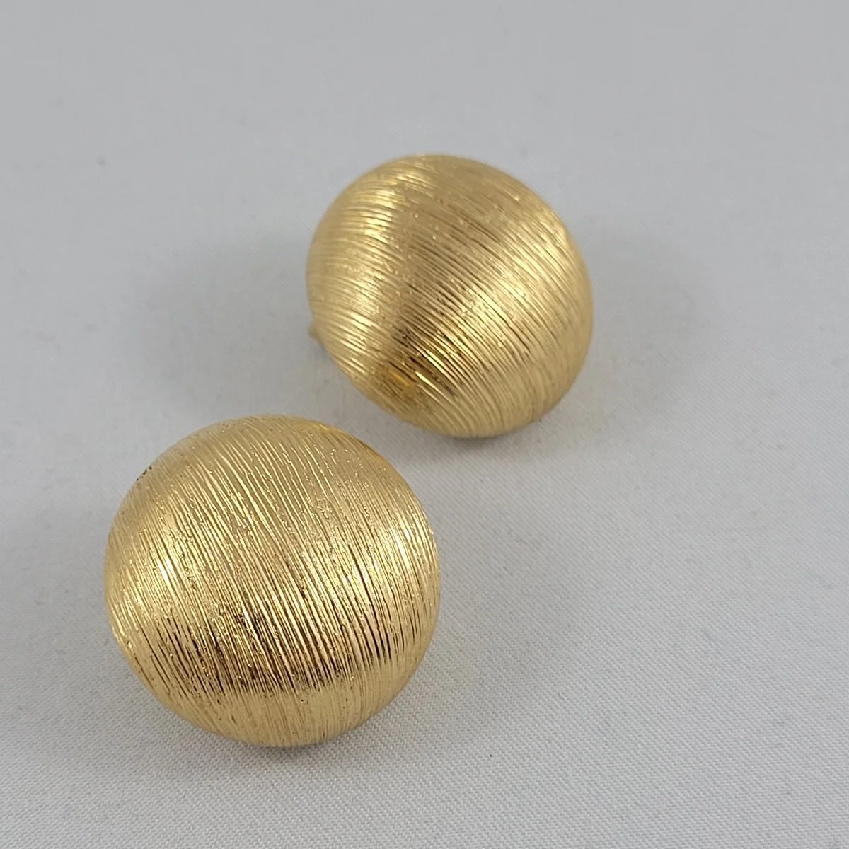 Vendome Brushed Gold Round Hollow Dome Clip Earrings -1.jpg (Copy)