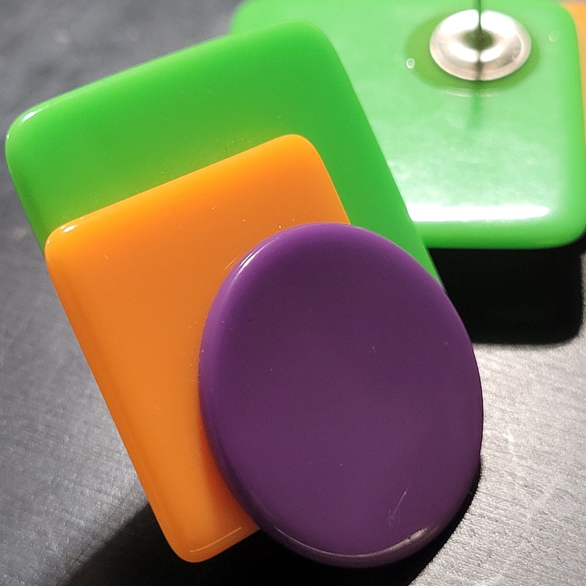 Triple Stacked Lucite Geometric Colour Block Pierced Earrings -5.jpg (Copy)