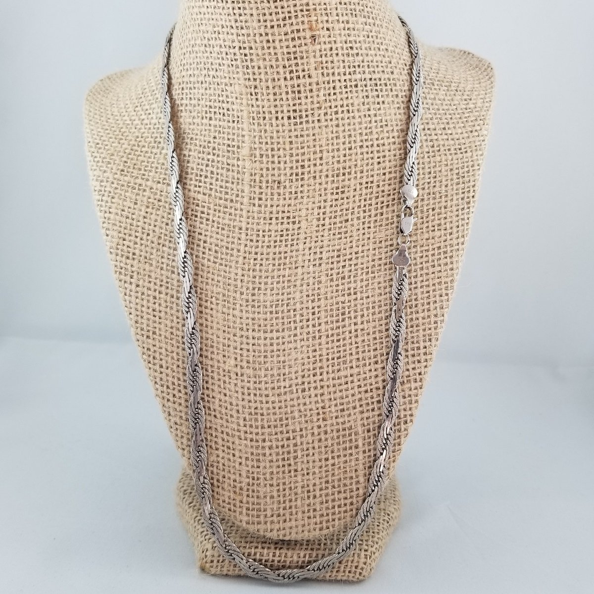Solid 925 Sterling Silver 5mm Flat S-Link Herringbone Chain Matinee Necklace -3.jpg