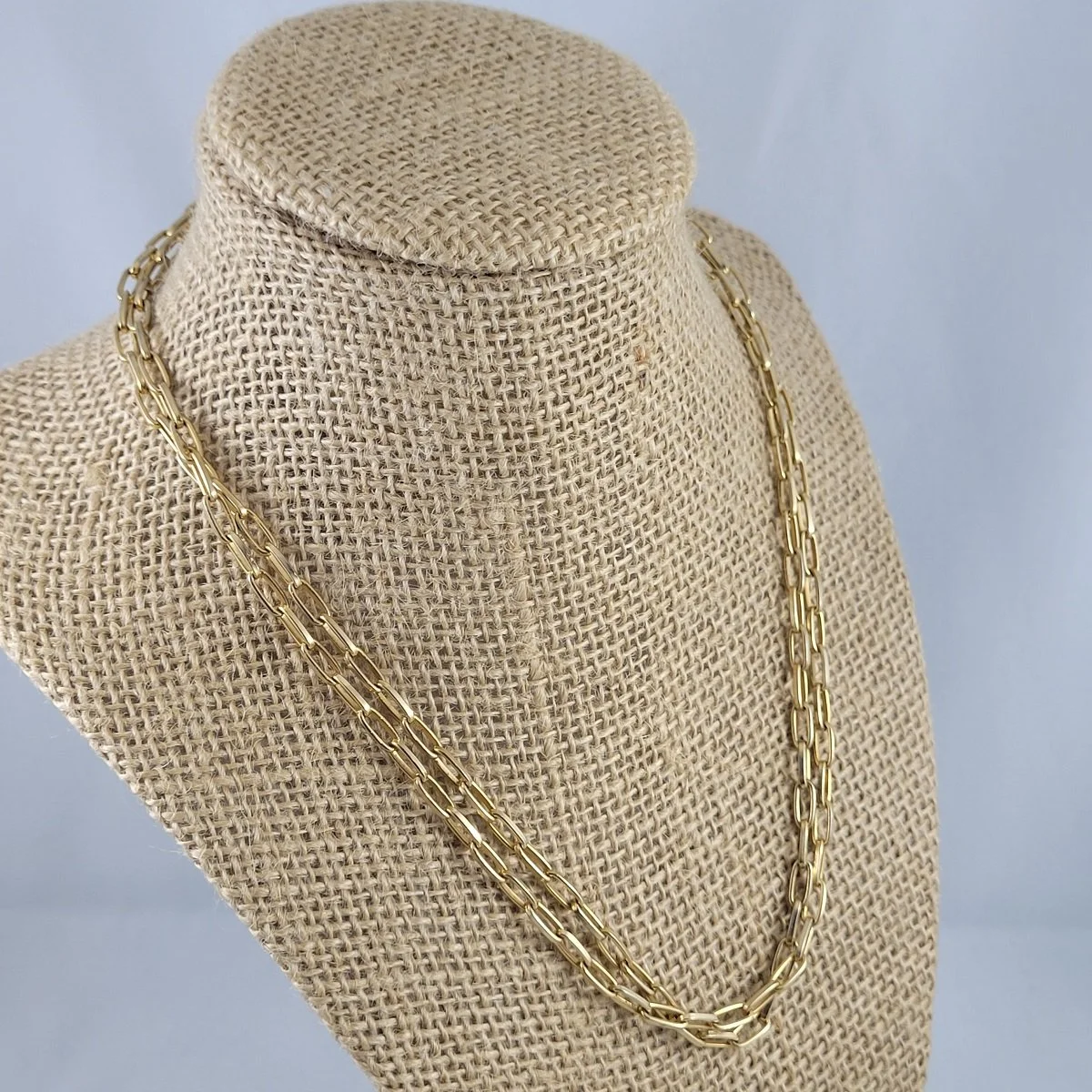 1960's - 1970's Gold-tone Elongated Oval Link Cable Chain Loopable 36 Inch Opera Necklace