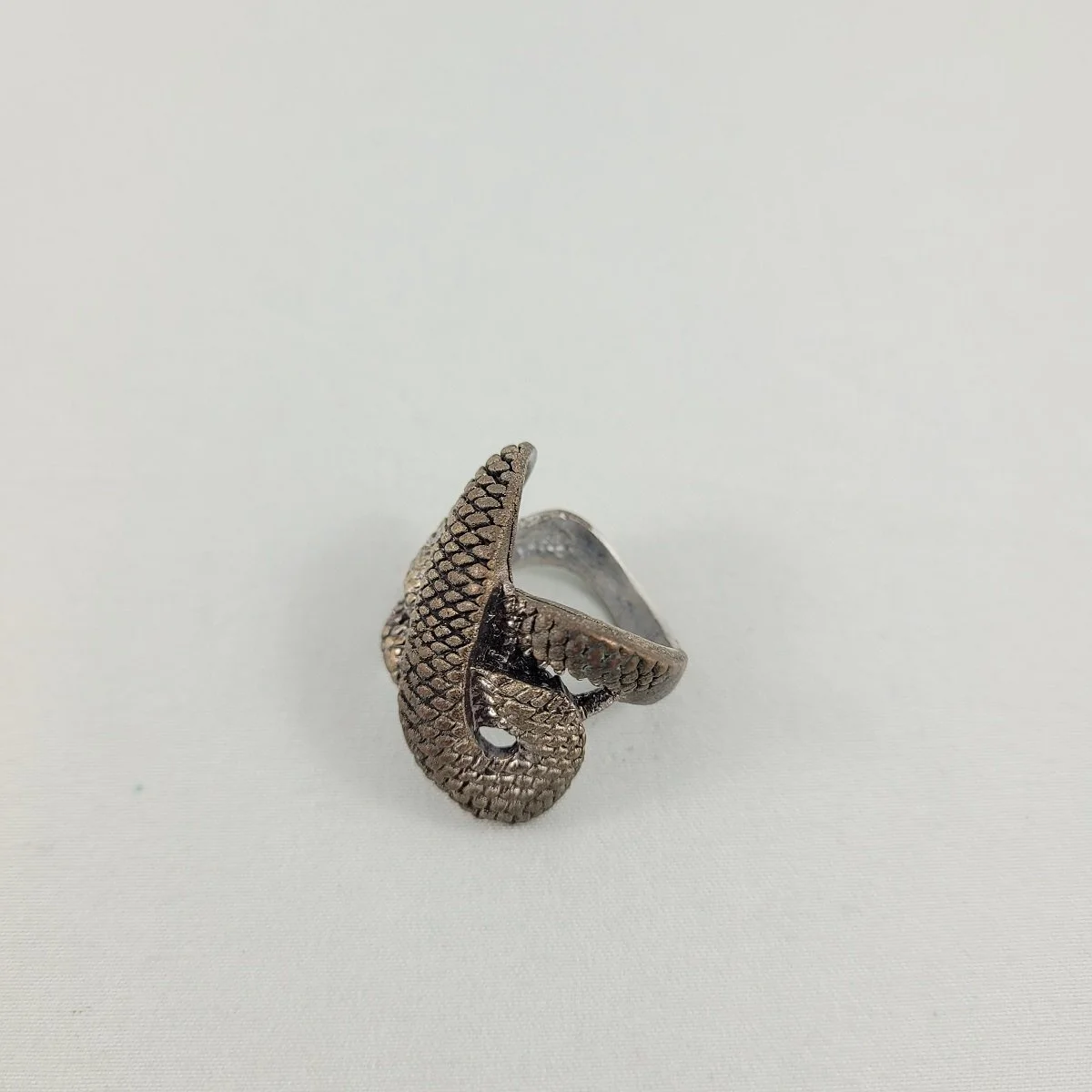 Vintage Copper Serpent Scaled Snake Wrap Ring Size 7.5 -6.jpg