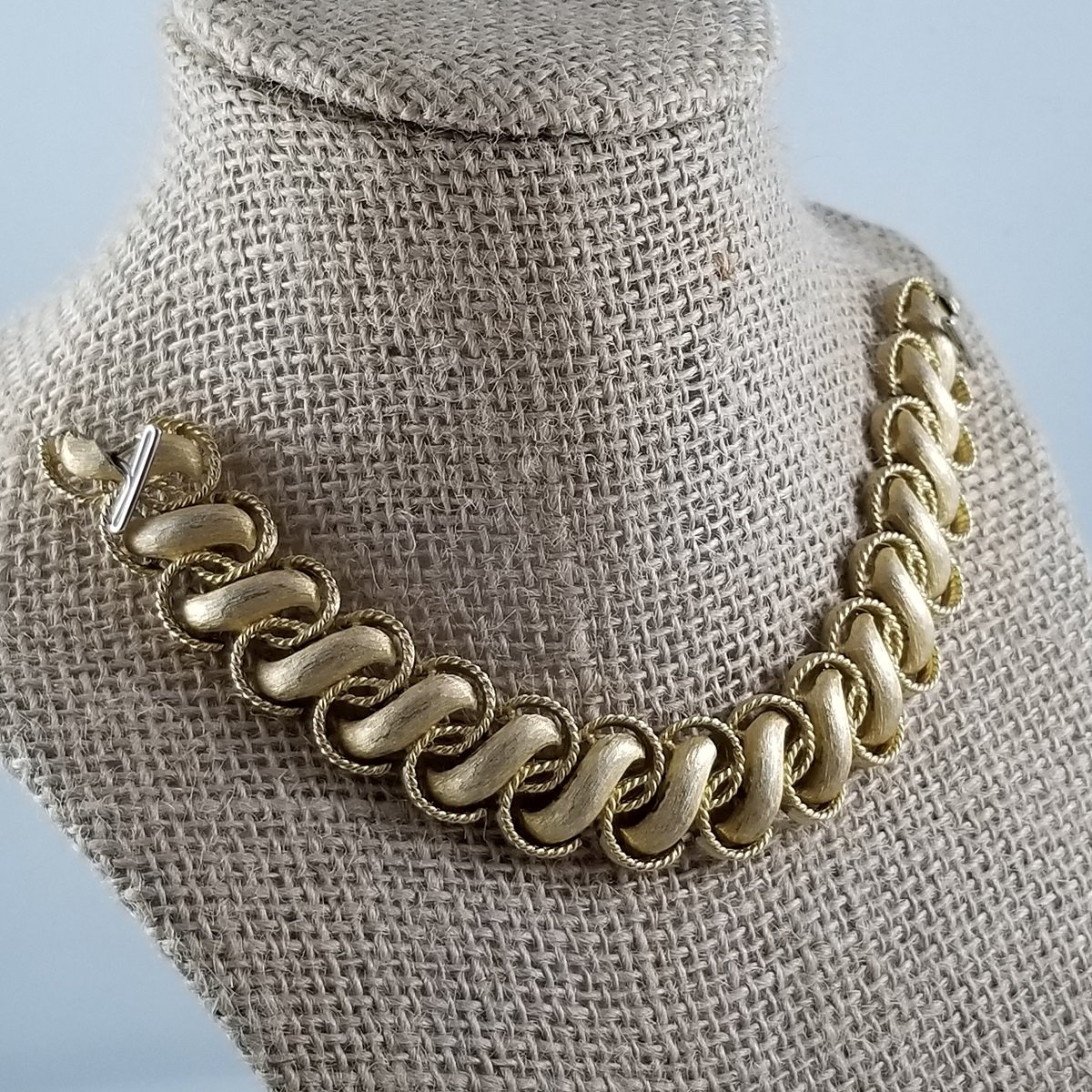 Trifari Crown Trifanium Articulated Gilded Scroll Wide Panel Bracelet -5.jpg