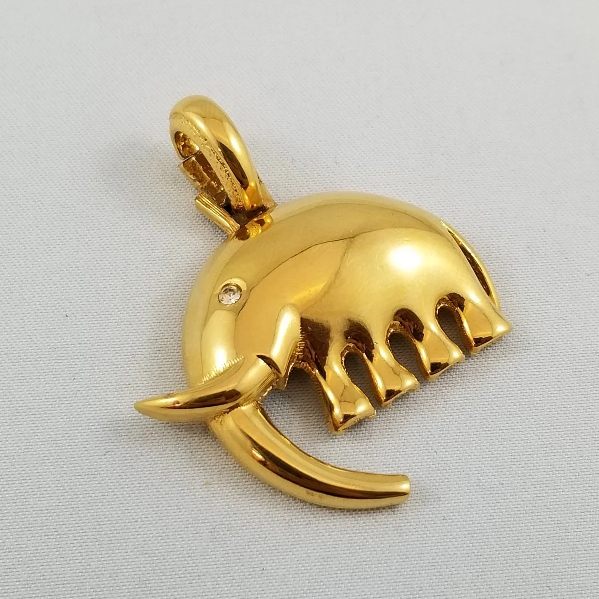 D'Orlan 1980's Archival Boucher Design #9048 Elephant Gold-Tone Pendant