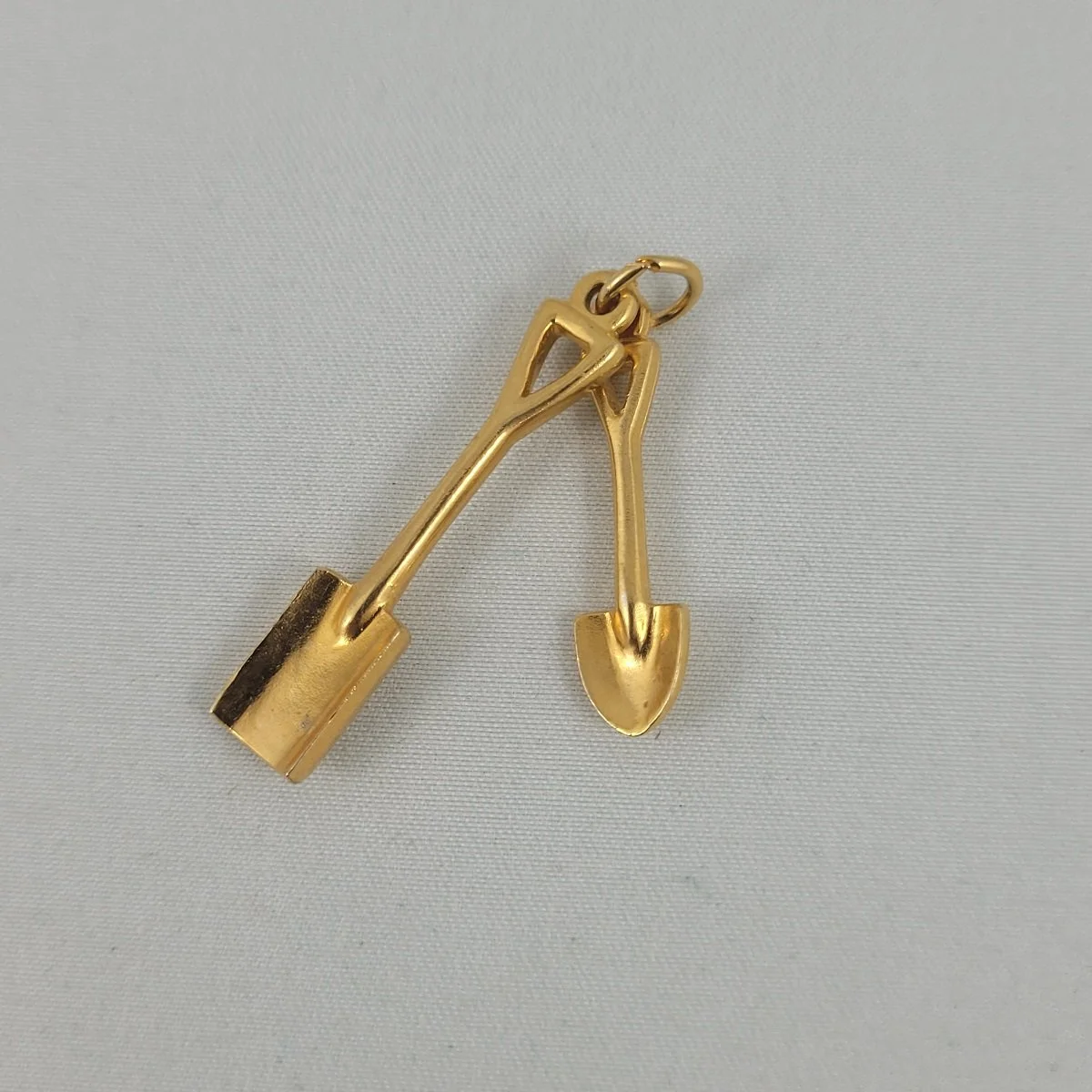 Miner's Double Shovel Gold-tone 1.5 Inch Charms Pendant