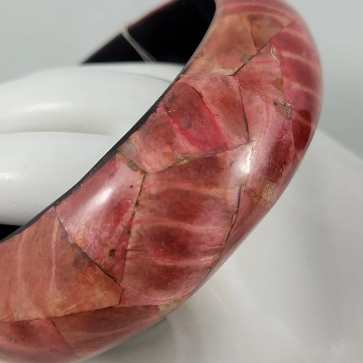 Holt Renfrew Mosaic Wood Resin Wide Domed Bangle Bracelet -5.jpg (Copy)