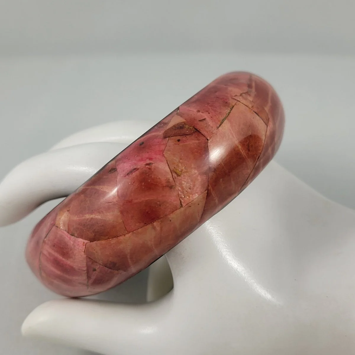 Holt Renfrew Mosaic Wood Resin Wide Domed Bangle Bracelet -2.jpg (Copy)