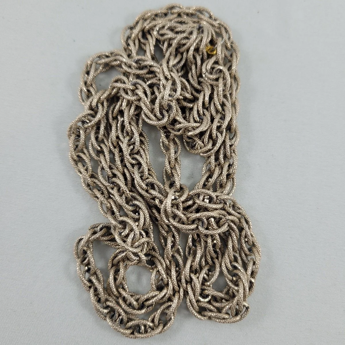 Napier Silvery-Gold White Gold Electroplated Milanese Rope Line Frosted Diamond-Cut Double Cable Chain Rope Necklace -1.jpg