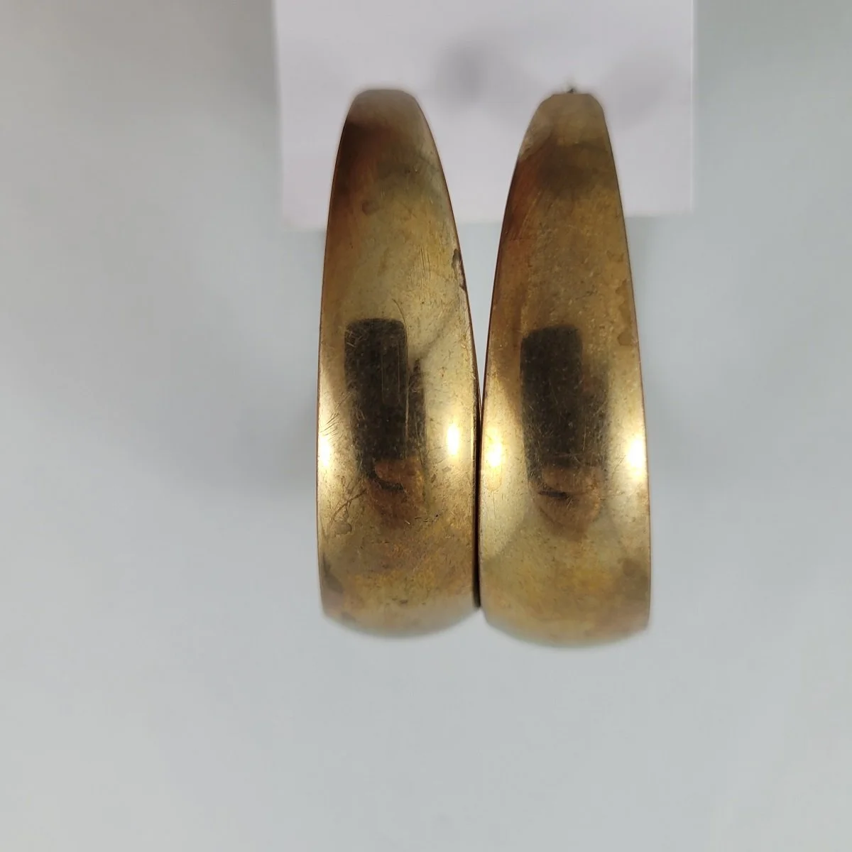 Oversized Brass-tone .625 Wide Domed 2.25 Inch Hoop Pierced Earrings -4.jpg