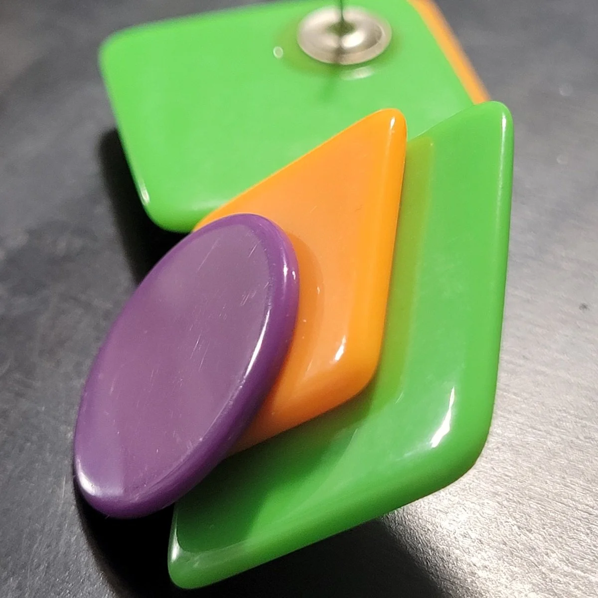 Triple Stacked Lucite Geometric Colour Block Pierced Earrings -6.jpg (Copy)