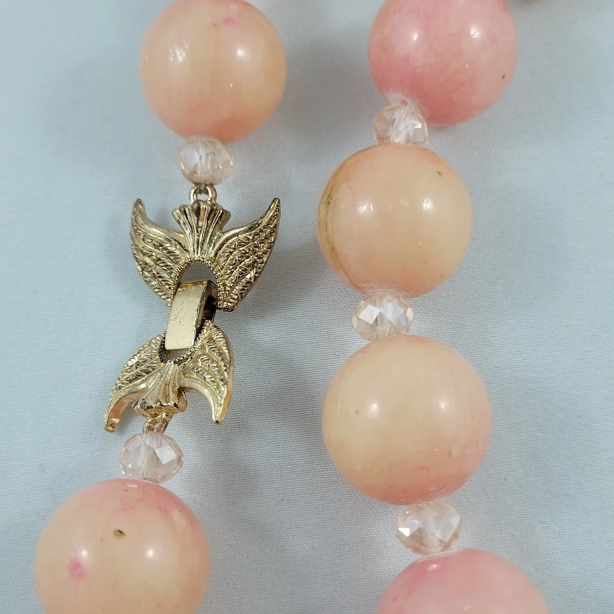 Hefty Polished Genuine Rose Quartz Gemstone Round Bead Faceted Clear Crystal Choker Necklace -5.jpg (Copy)