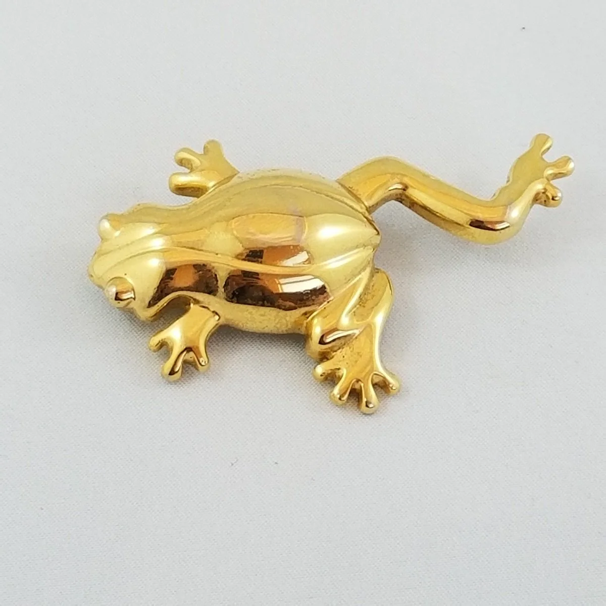 Liz Claiborne Polished Gold-tone Leaping Frog Brooch.jpg