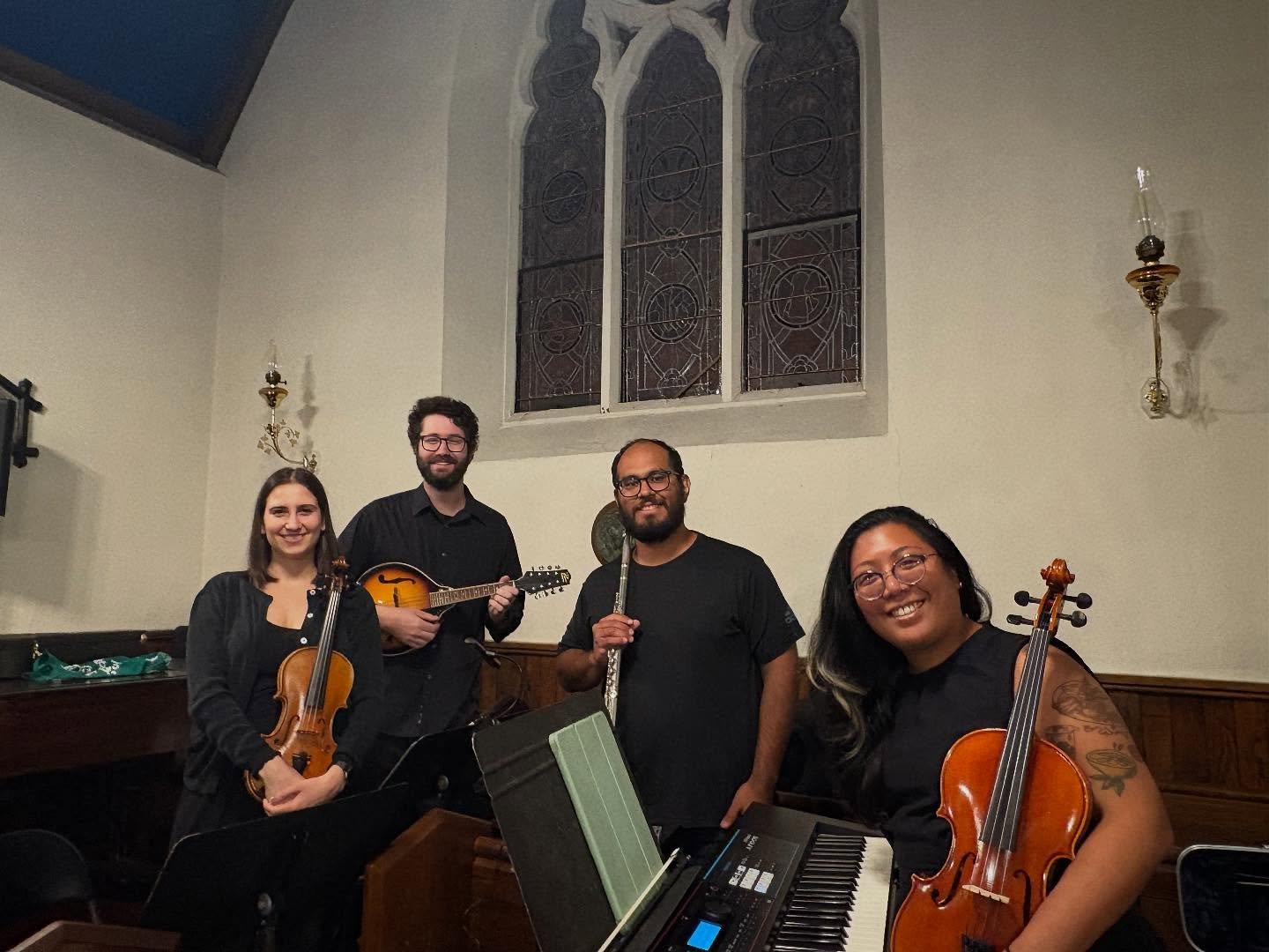 The orchestra for A Man of No Importance truly transported our audiences this weekend and perfectly encapsulated the essence of this show.

Bravo and thank you! 

From L to R:
Katia Baranova, Tim O&rsquo;Hara, Bruno Mayoria, &amp; Hannah Elarmo