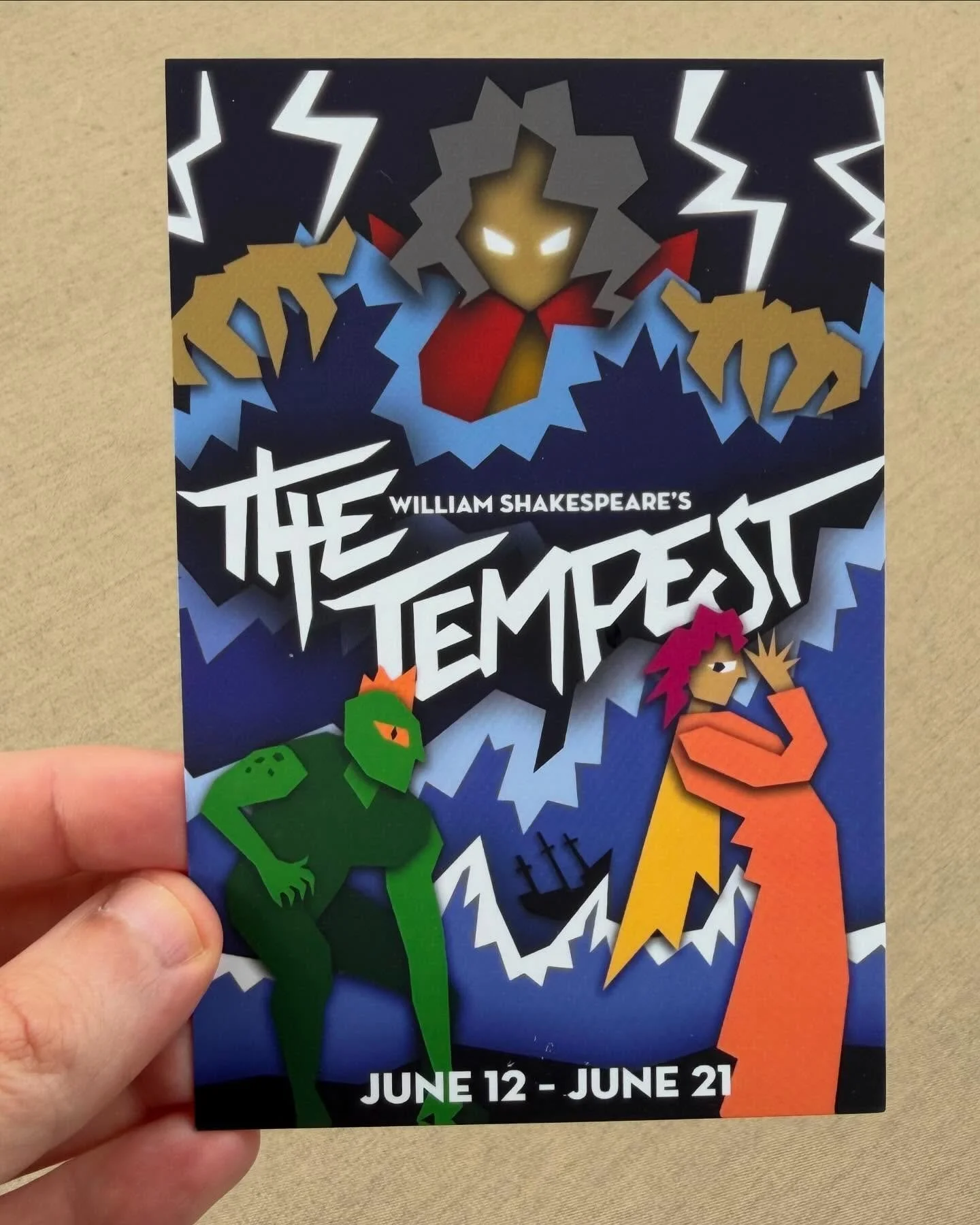 If you live locally and see one of our postcards for The Tempest out in the wild, let us know! 

The cast is hard at work and we can&rsquo;t wait to start sharing some fun behind the scenes pics and interviews.