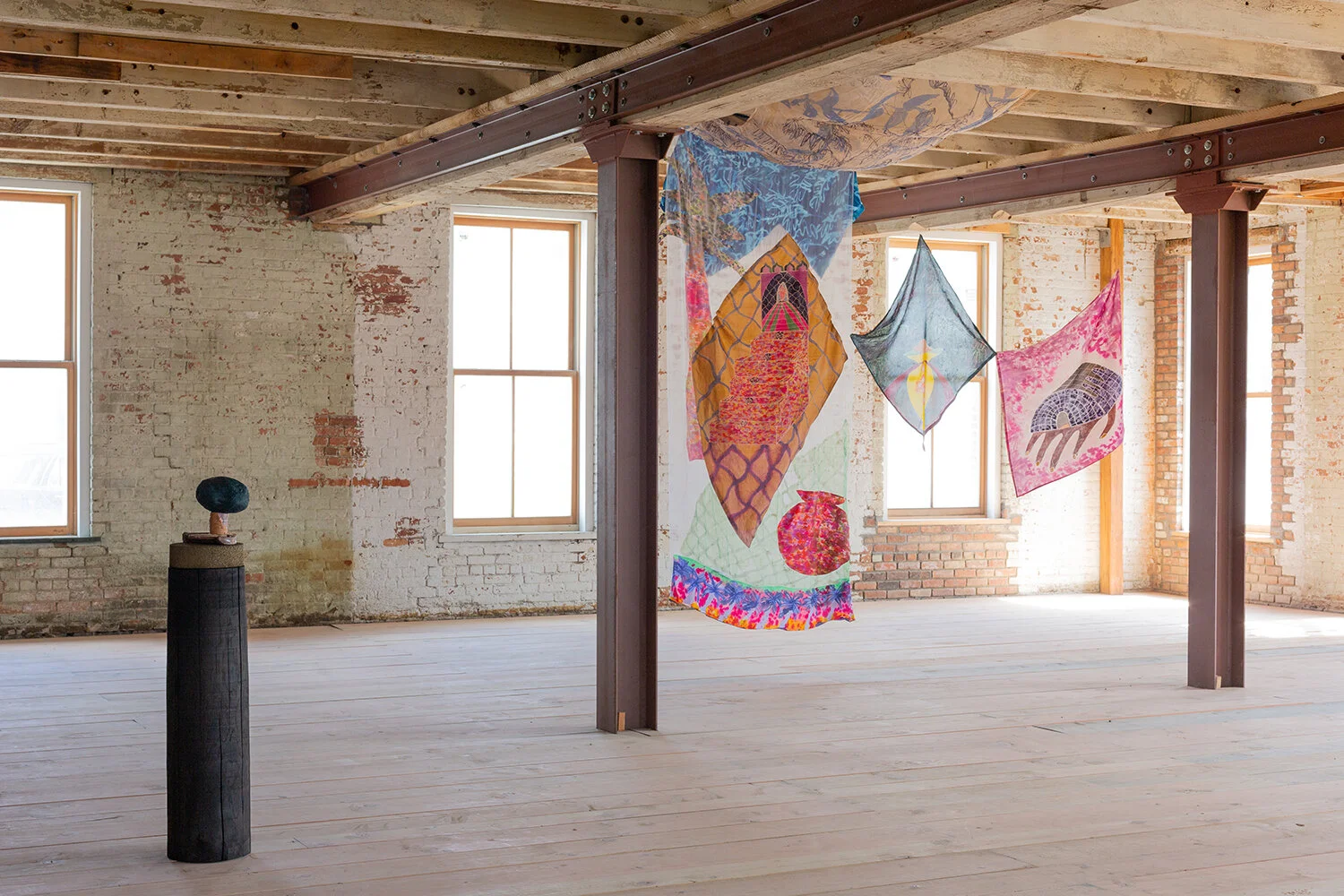 Installation view (Arlene Shechet, Padma Rajendran)