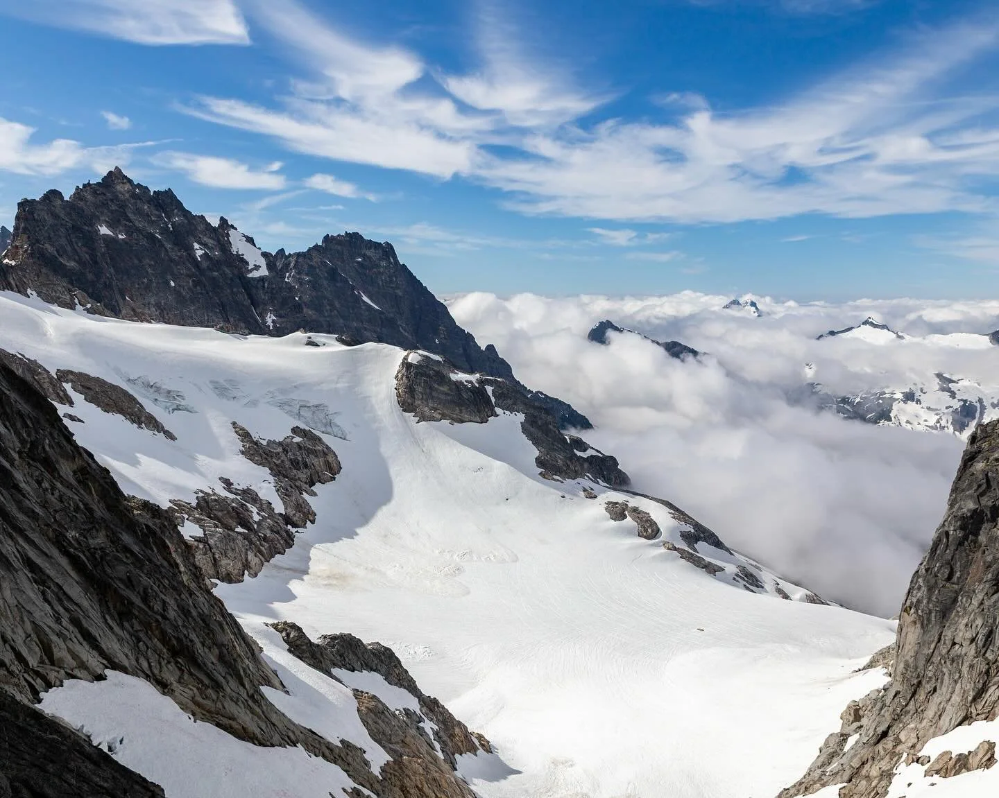Day 2242: Sometimes in the mountains you have to be flexible with your plans. At the beginning of July, I embarked on what has become an annual four day traverse in the North Cascades. This was going to be the third year and each year has gotten a li