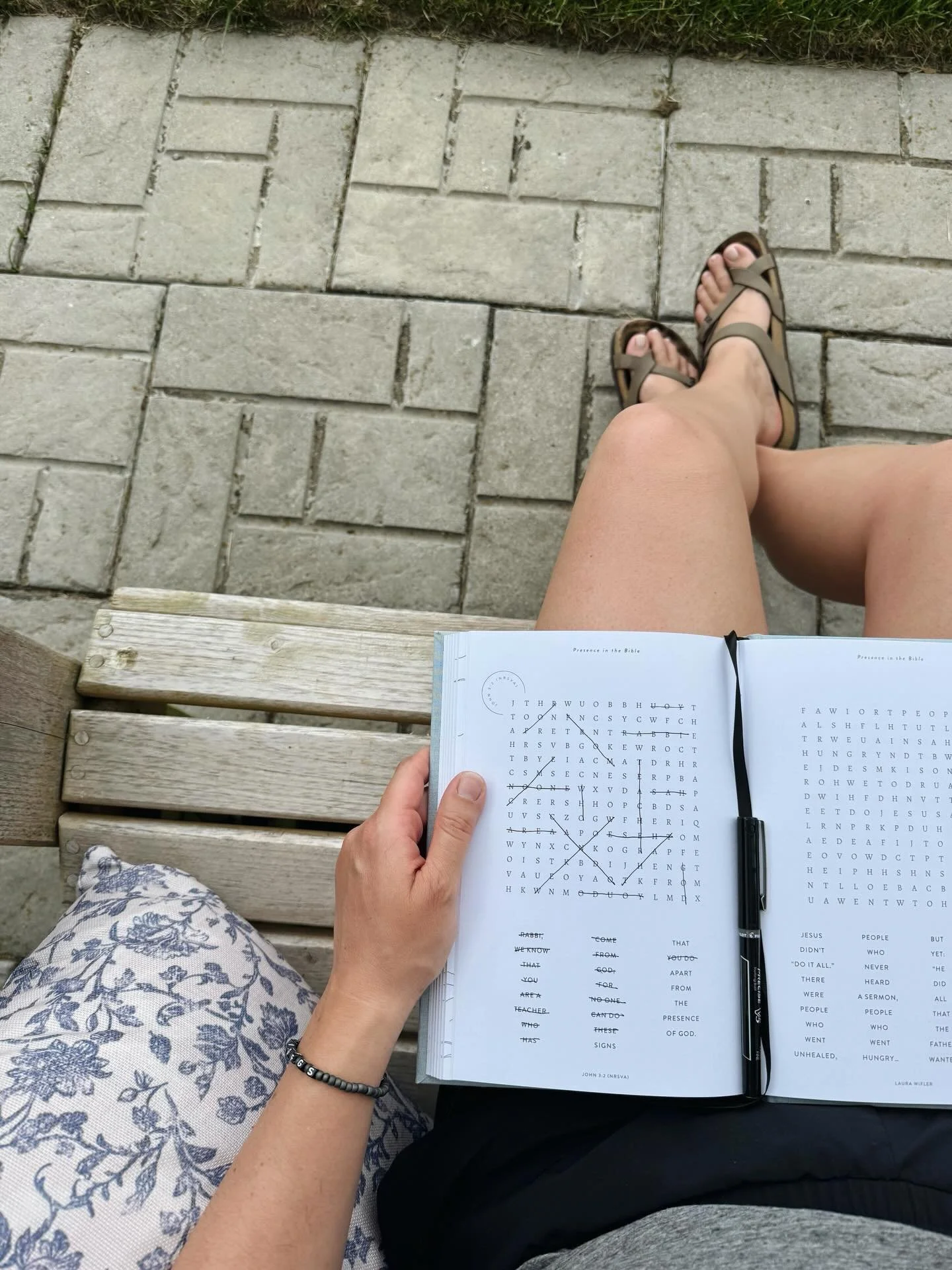Find me doing a @margot.and.co word search&nbsp;or two (still working through the Presence book from the #inspiredbybrookebox) on the porch on Sunday afternoons all summer long while my husband and son play in the yard nearby (this is the good life, 
