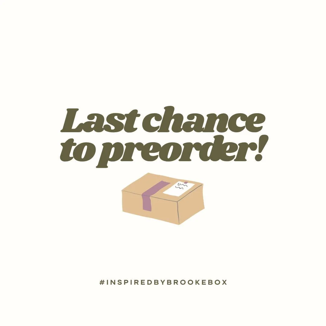 Just a quick reminder that today is your LAST CHANCE to preorder the upcoming Fall Box! Reserve yours at www.inspiredbybrooke.com by midnight tonight. Huge thank you to everyone who has already grabbed one! Thank you for supporting my small business 