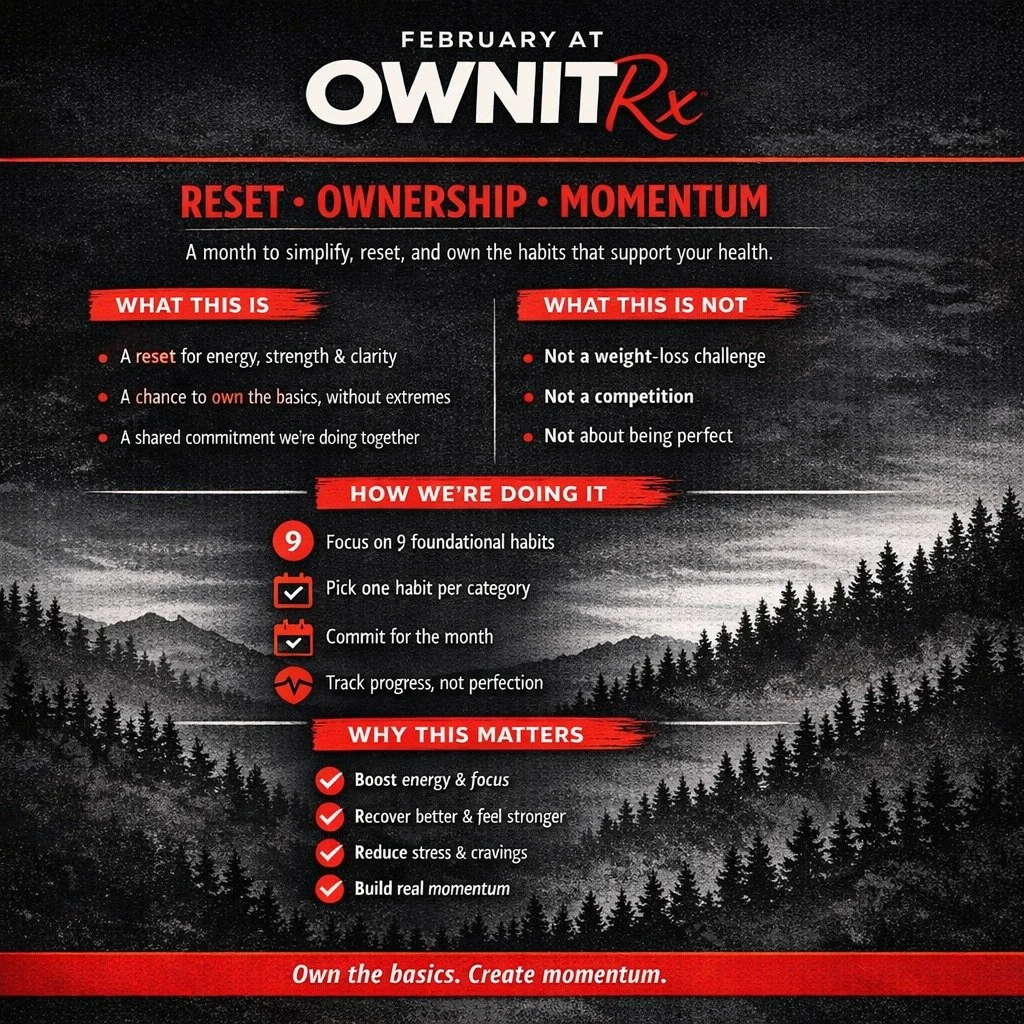 February isn&rsquo;t a challenge.
It&rsquo;s a reset.

For the next month, we&rsquo;re stepping away from extremes and stepping into something more sustainable:
daily habits that actually support your training, energy, and life.

No weigh-ins.
No com
