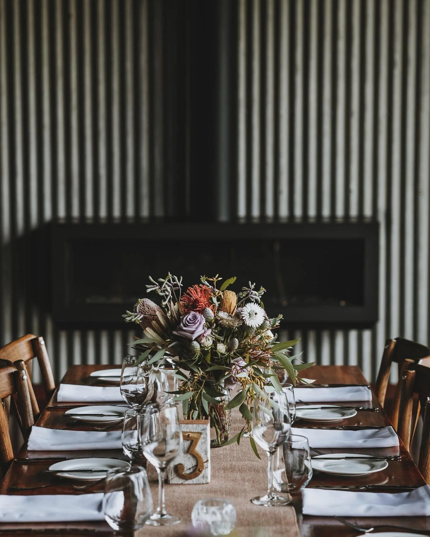 Gifted floral centrepieces …. π
We created native flowers and foliage in large mason jars (which we purchased for the couple) for the centrepieces then the couple gifted them to their loved one’s. I’m a sucker for a small non nati