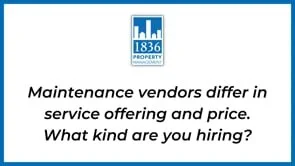 4 Maintenance Vendors Service & Pricing