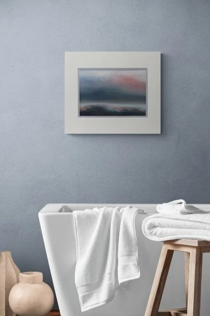 Blue-Red-Grey Abstract Landscape