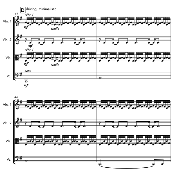 Over the River for string quartet - score/parts (PDF)