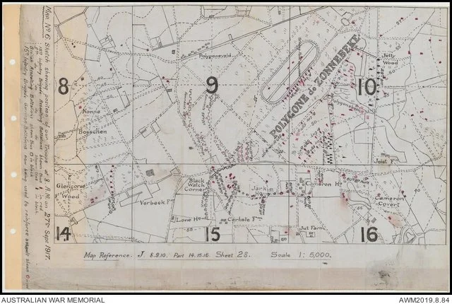 Troop positions the following day