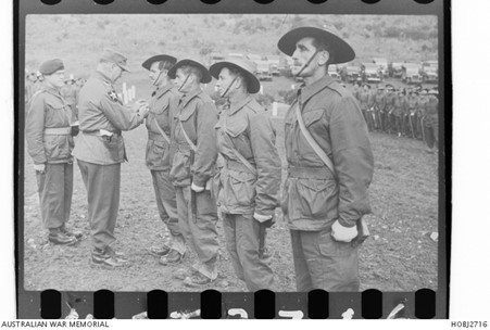 Troops from 3RAR receiveing the US Presidential Unit Citation.jpg