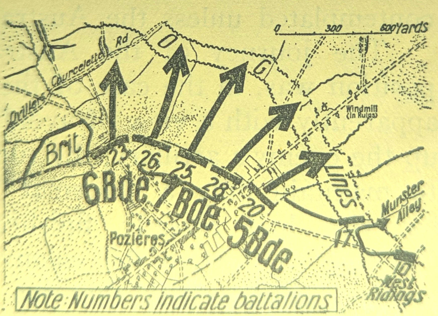  2nd Division Order of Battle for 28th July 1916.   Official History.  