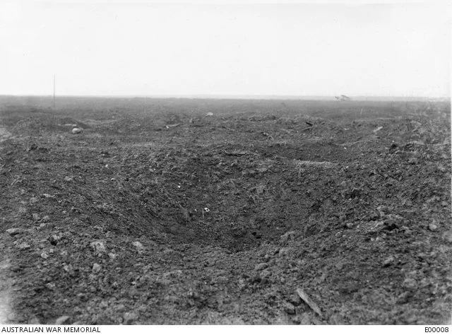  All that was left of Bapaume Road after the fighting had moved on.   Courtesy Australian War Memorial  