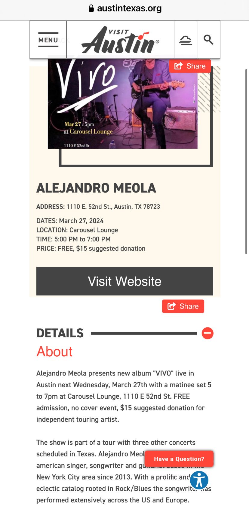 Agenda Austin, Texas - Marzo 2024