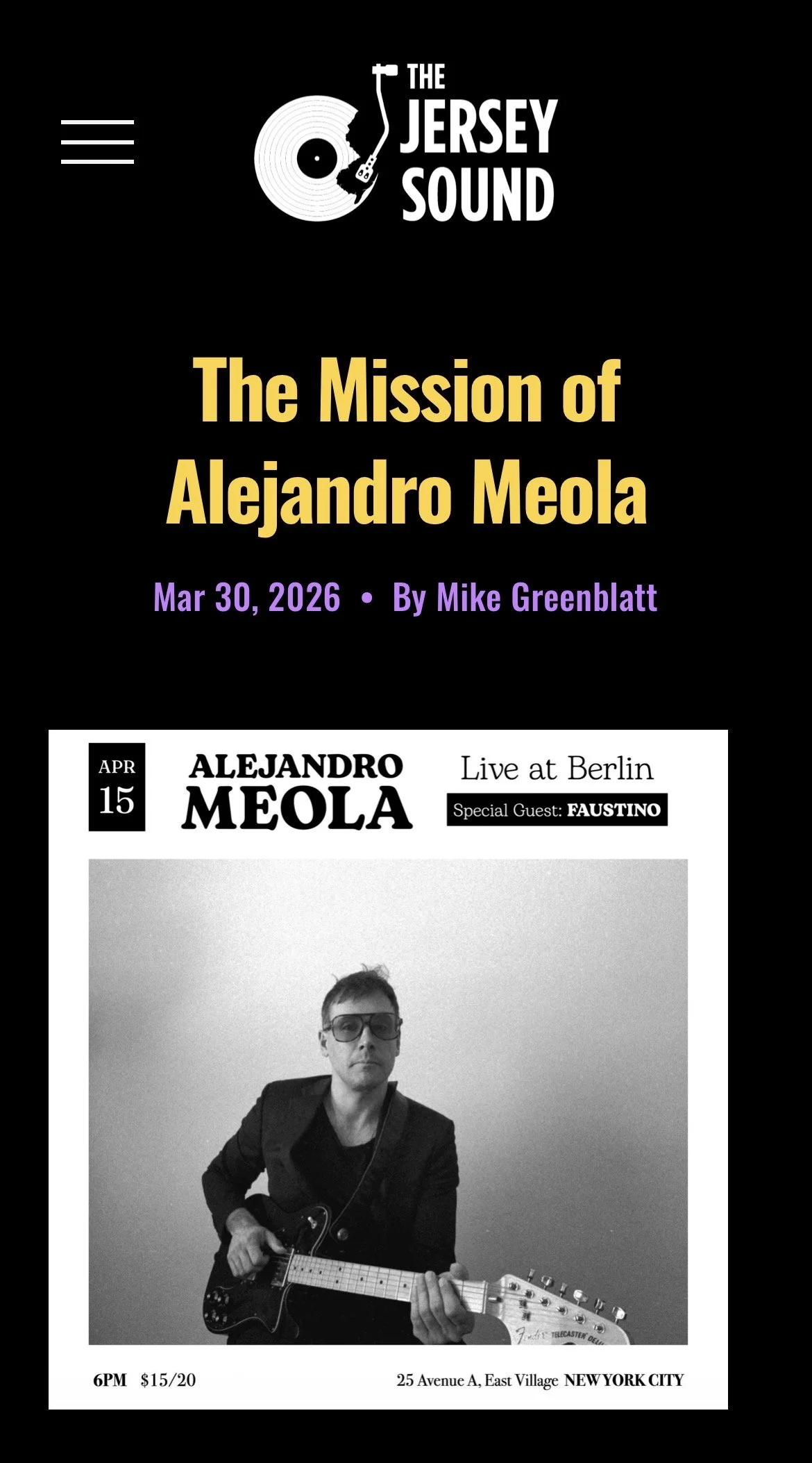Alejandro Meola @ Jersey Sound (USA 2026)