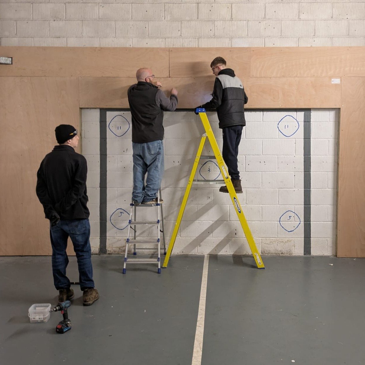The back wall in our sports hall gets quite a battering, so five different members of our Pathways to Adulthood programme have collaborated to come up with a solution to rescue it. 

Ball sports can now commence again...