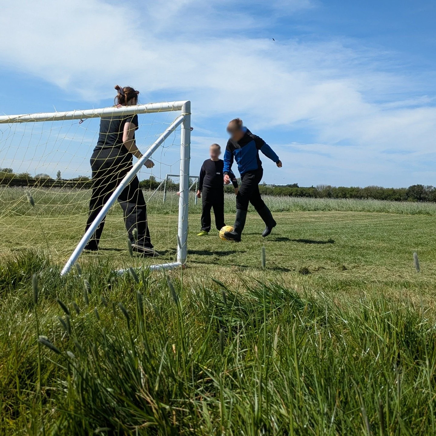 Nothing beats scoring the perfect goal in your wellies! ⚽🥅

The pitch at Gatehouse Farm has been freshly mown by young people on our gardening pathway, and one of the Learning Mentors has been stuck in goal... the perfect recipe for sporting success