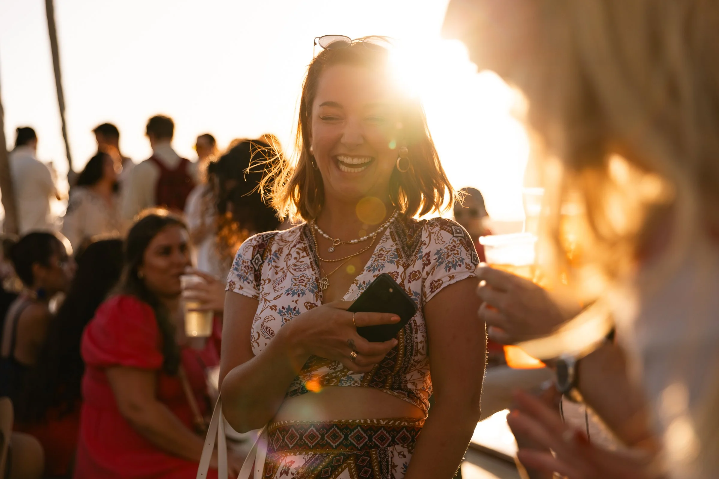 woman laughing event photography