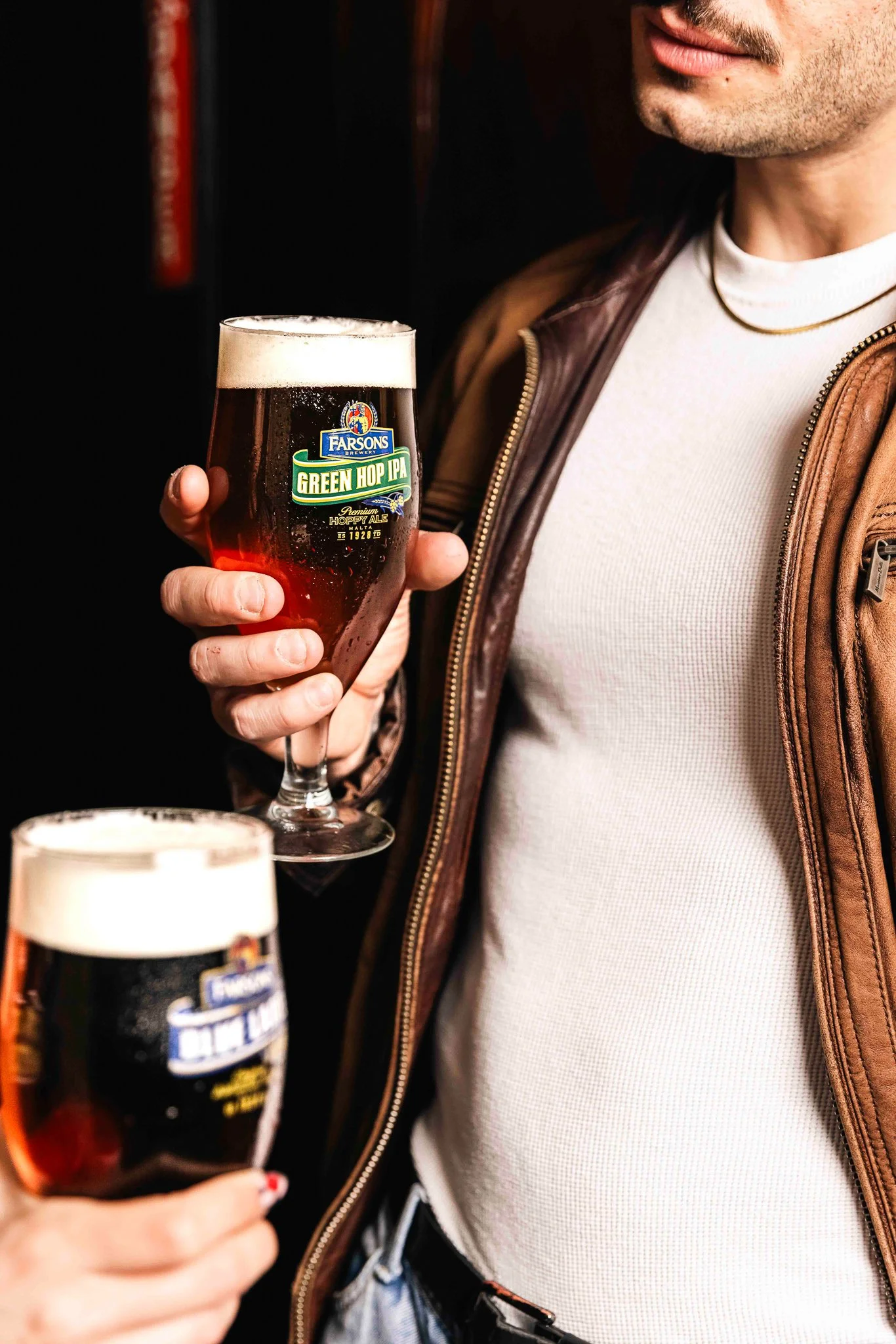 green hop ipa glass, beer, photoshoot