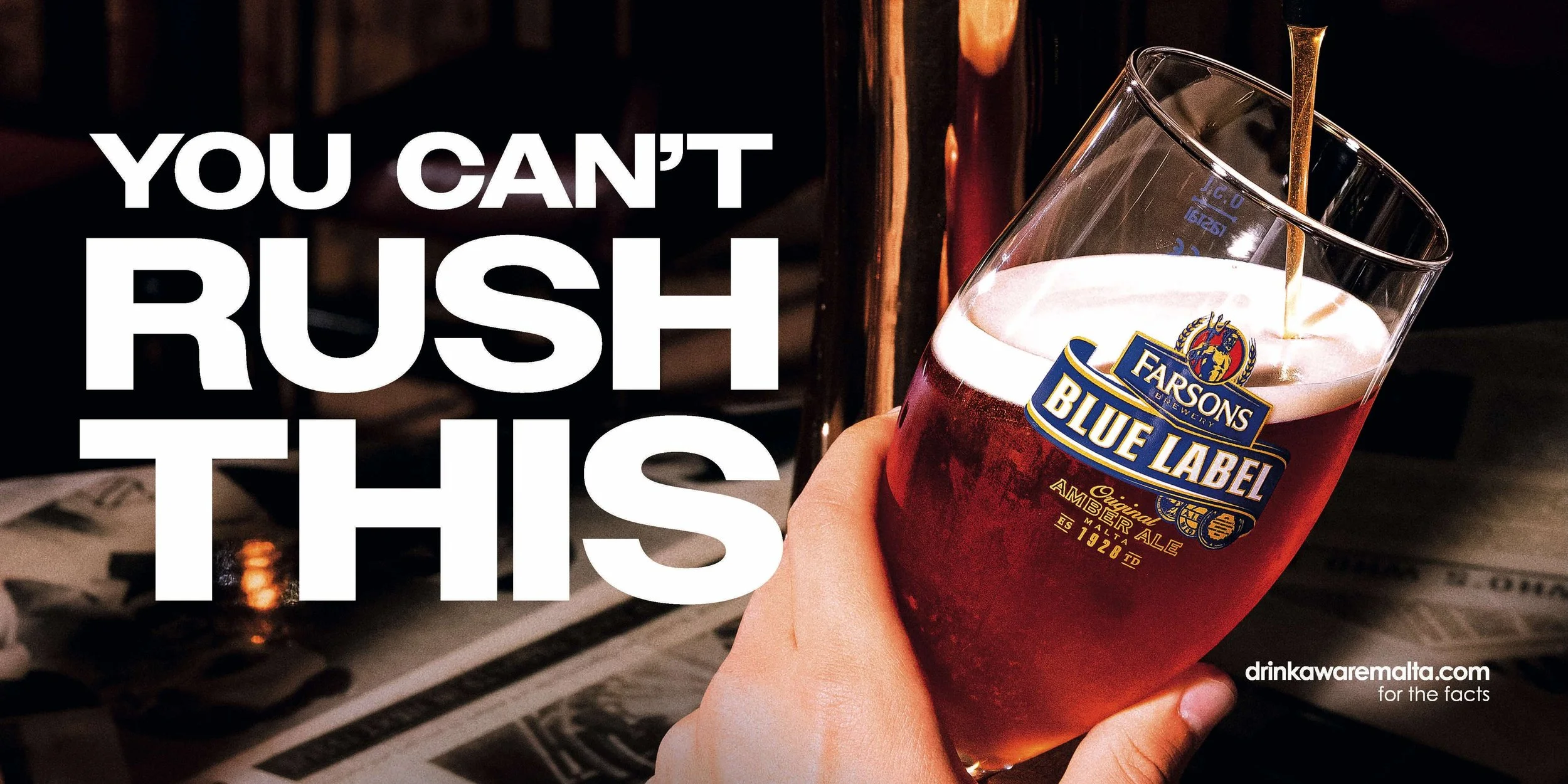 classic brews blue label campaign billboard photography