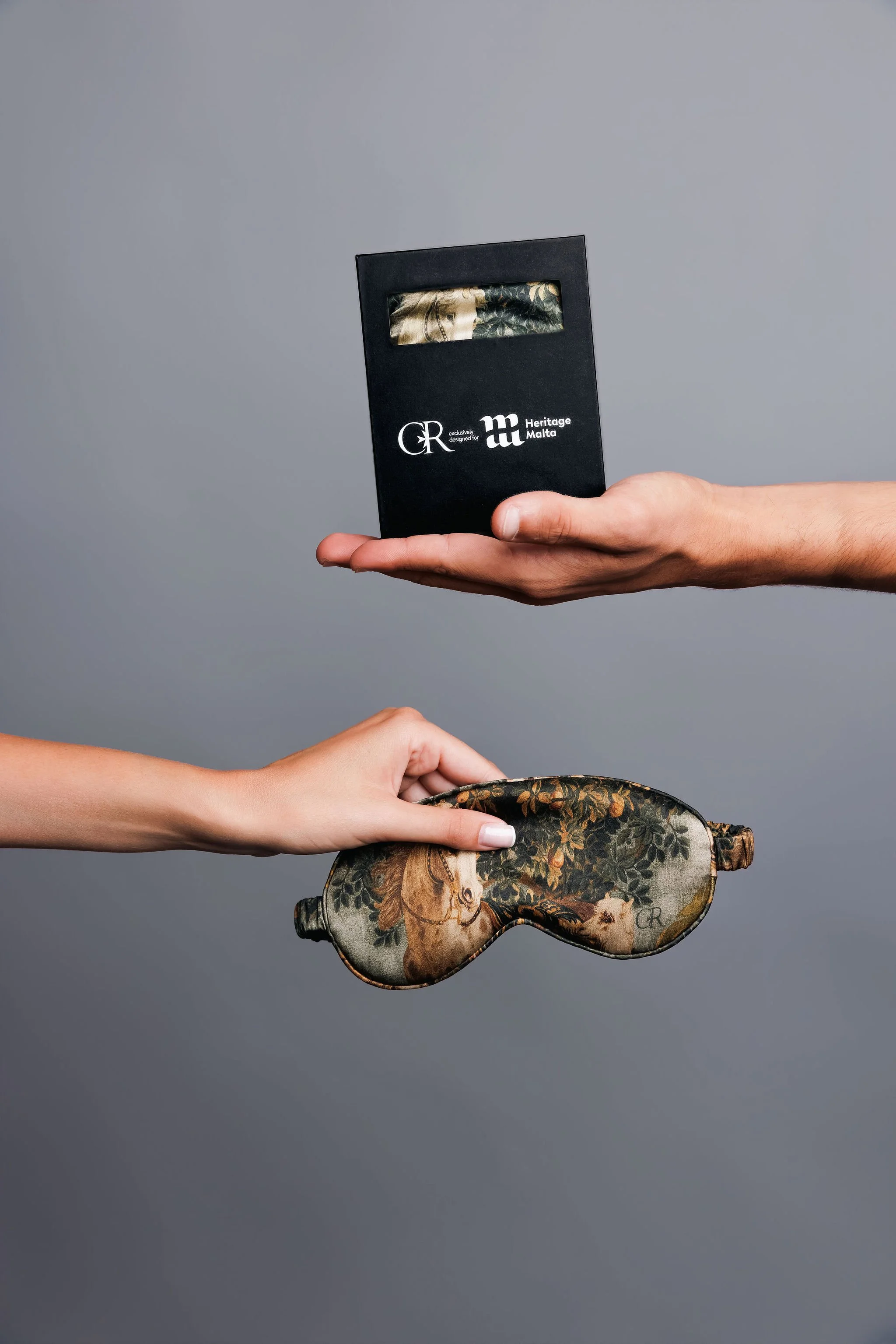 sleep mask by charles and ron and heritage malta, editorial product shoot