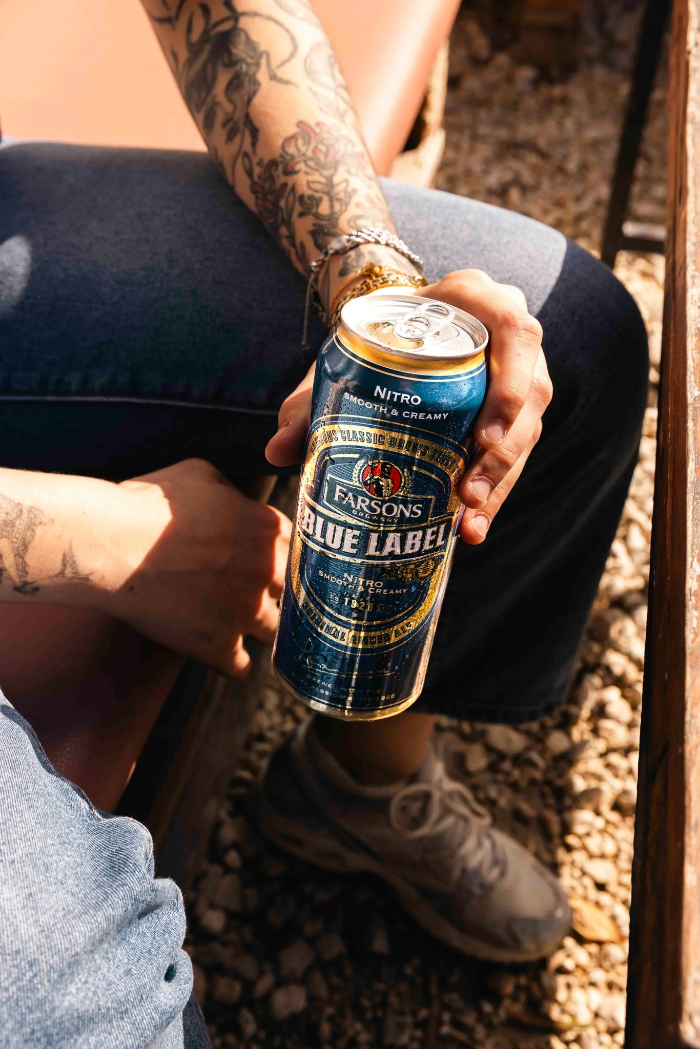 blue label classic brews beer can