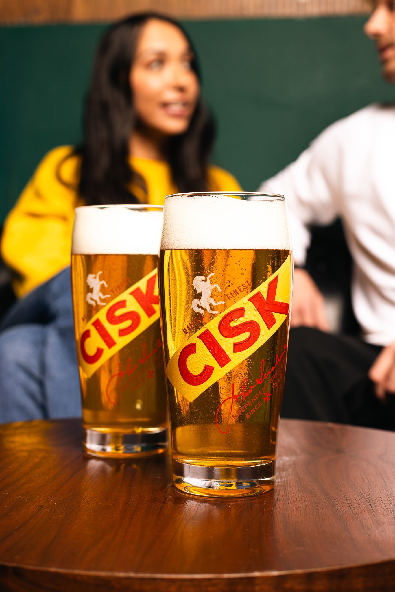 cisk glasses on a table indoors, winter product shoot