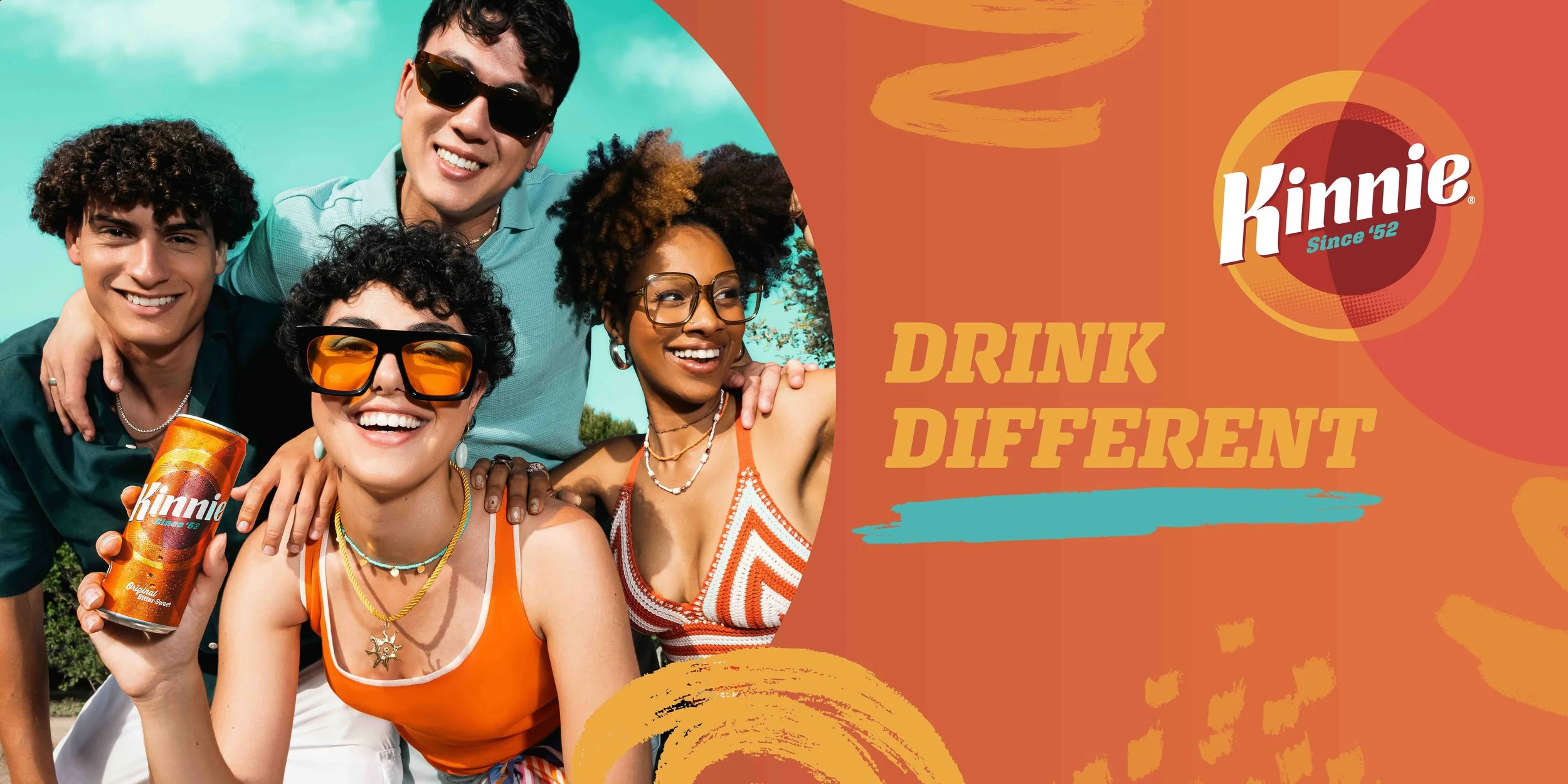 Kinnie Drink Different campaign shoot, billboard