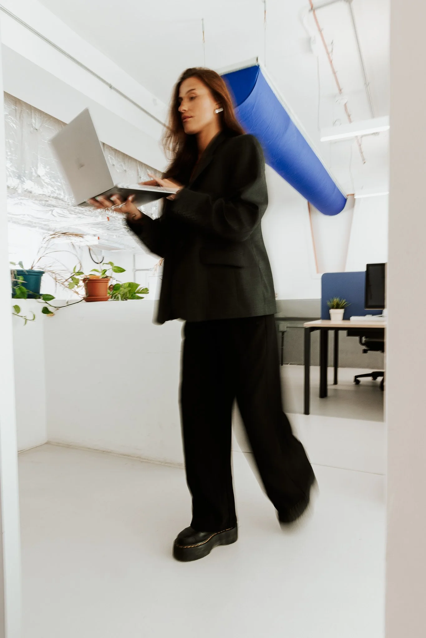 woman walking in the office